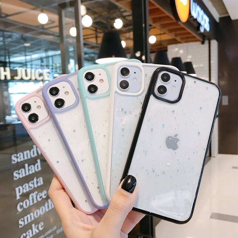 

Soft Shockproof Cases Cover Twinkle Candy Transparent Phone Case For iPhone 12 mini Pro Max SE 2020