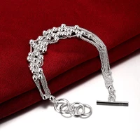 925 sterling silver bracelet pendant with soft beads womens bracelet party jewelry wedding engagement