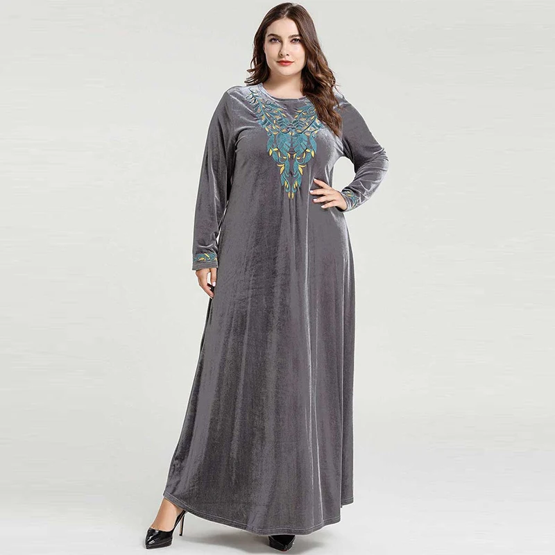 Мусульманское платье Дубай Турция мусульманская Мода большой размер женское