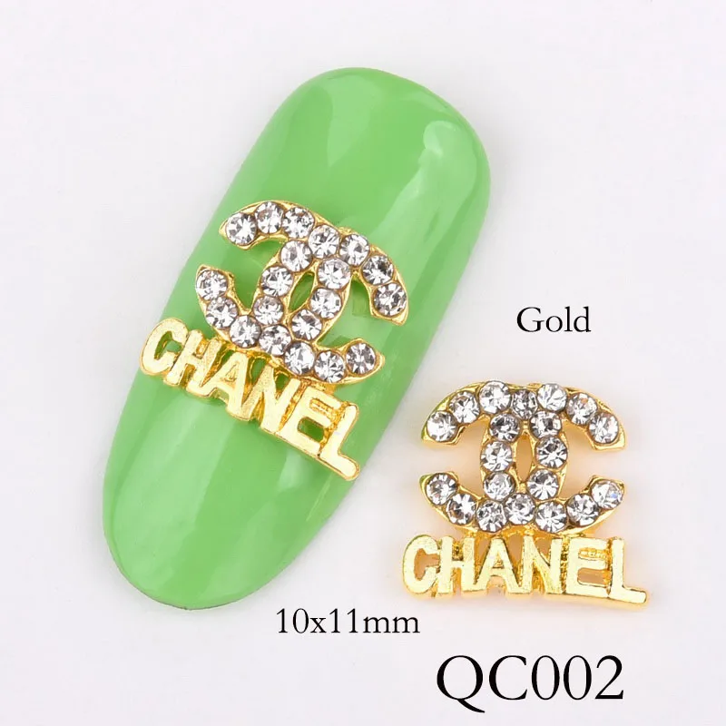 QC002 10 шт Новые украшения для ногтей в виде листьев, 3D золотые листья, блестящие ногти, стразы, жемчужные накладные ногти, сделай сам, украшения для ногтей, QB096-0100 - Цвет: QC002