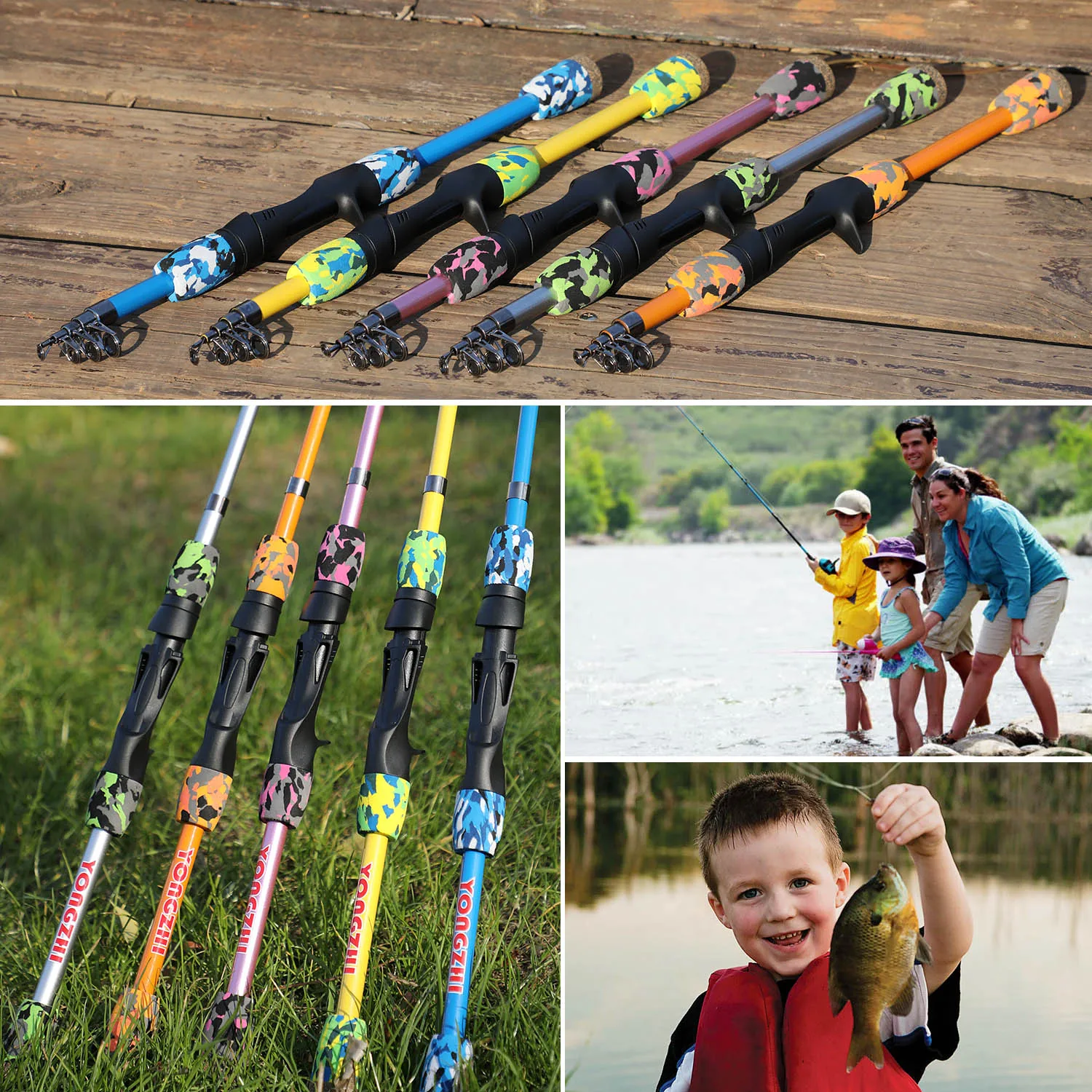 

Sougayilang 1.5m Portable Telescopic Fishing Pole 5 Color for Carp Casting Rod Tackle Tools for Boys Girls Beginner and Adults