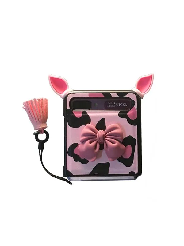 

Applicable To Samsung Galaxy Z Flip Mobile Phone Case Galaxy Z Flip 5g Folding Screen Leopard Print Cow Protection F7070 F7000