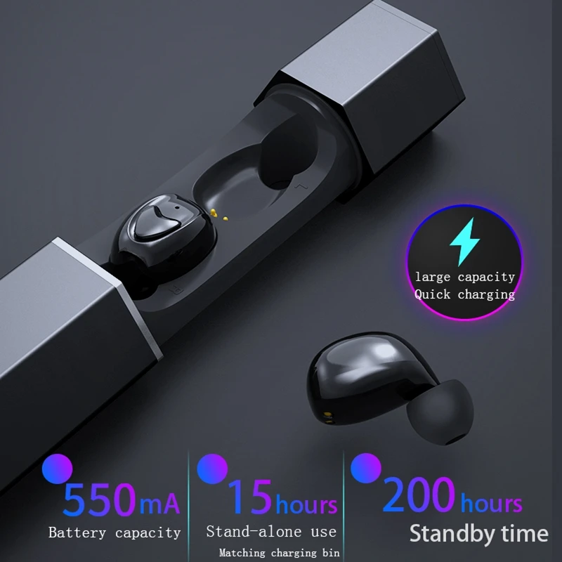 Беспроводные наушники bluetooth V5.0 HIFI 3D TWS беспроводные гарнитура с микрофоном