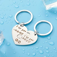 lovers letter heart keychain couple jewelry set stainless steel keyring for women men girls boys lady valentines day gift