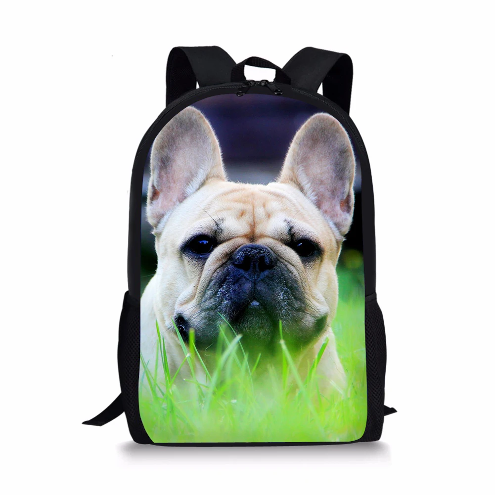 Kids School Bags Kawaii Animal Teenager Travel Backpack Little Bulldogs Prints Pattern Toddler School Backpack for Boys