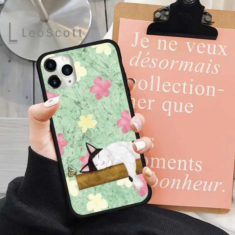 

Animal flower dog cat cute Phone Cases for iPhone 11 12 pro XS MAX 8 7 6 6S Plus X 5S SE 2020 XR
