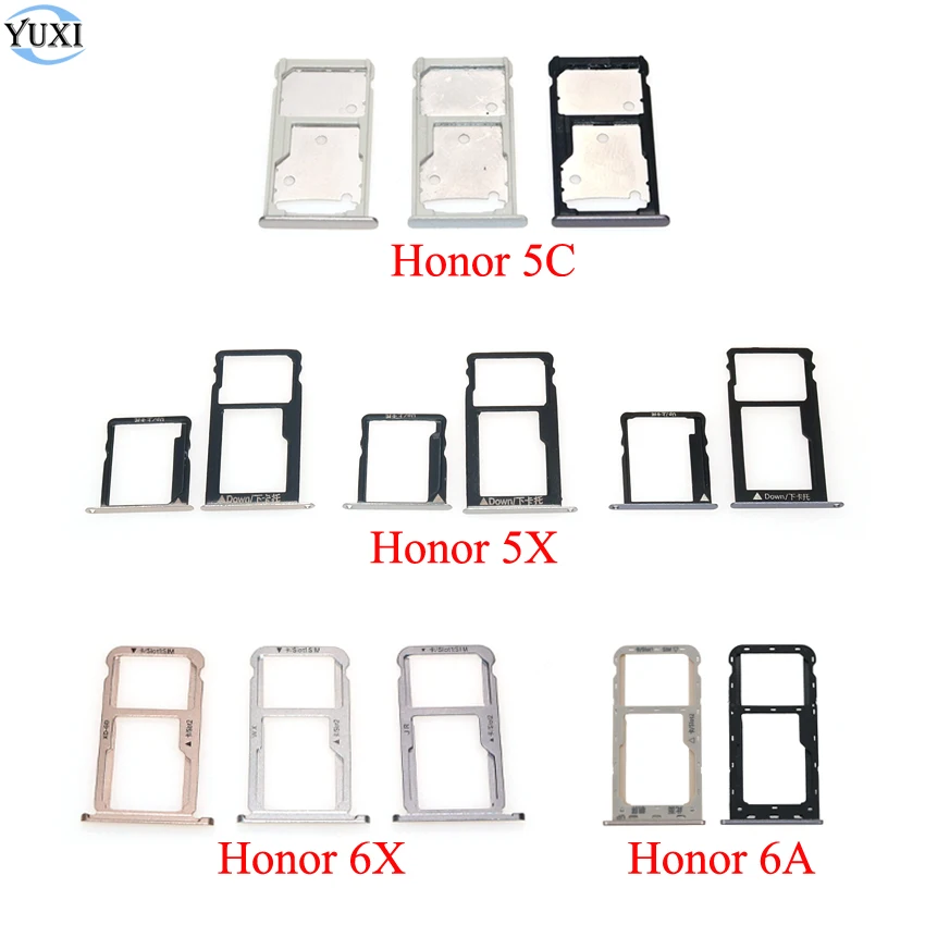 

YuXi Sim Card Tray For Huawei Honor 5C 5X 6A 6X Sim Card Slot Tray Holder Micro SD Adapter Replacement Parts