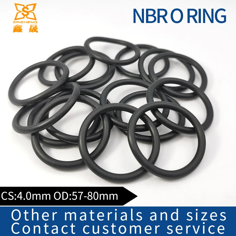 

Rubber Ring Black NBR Sealing O Ring CS4.0mm OD57/58/60/62/65/67/68/70/72/75/77/80mm O-Ring Seal Gasket Ring Washe