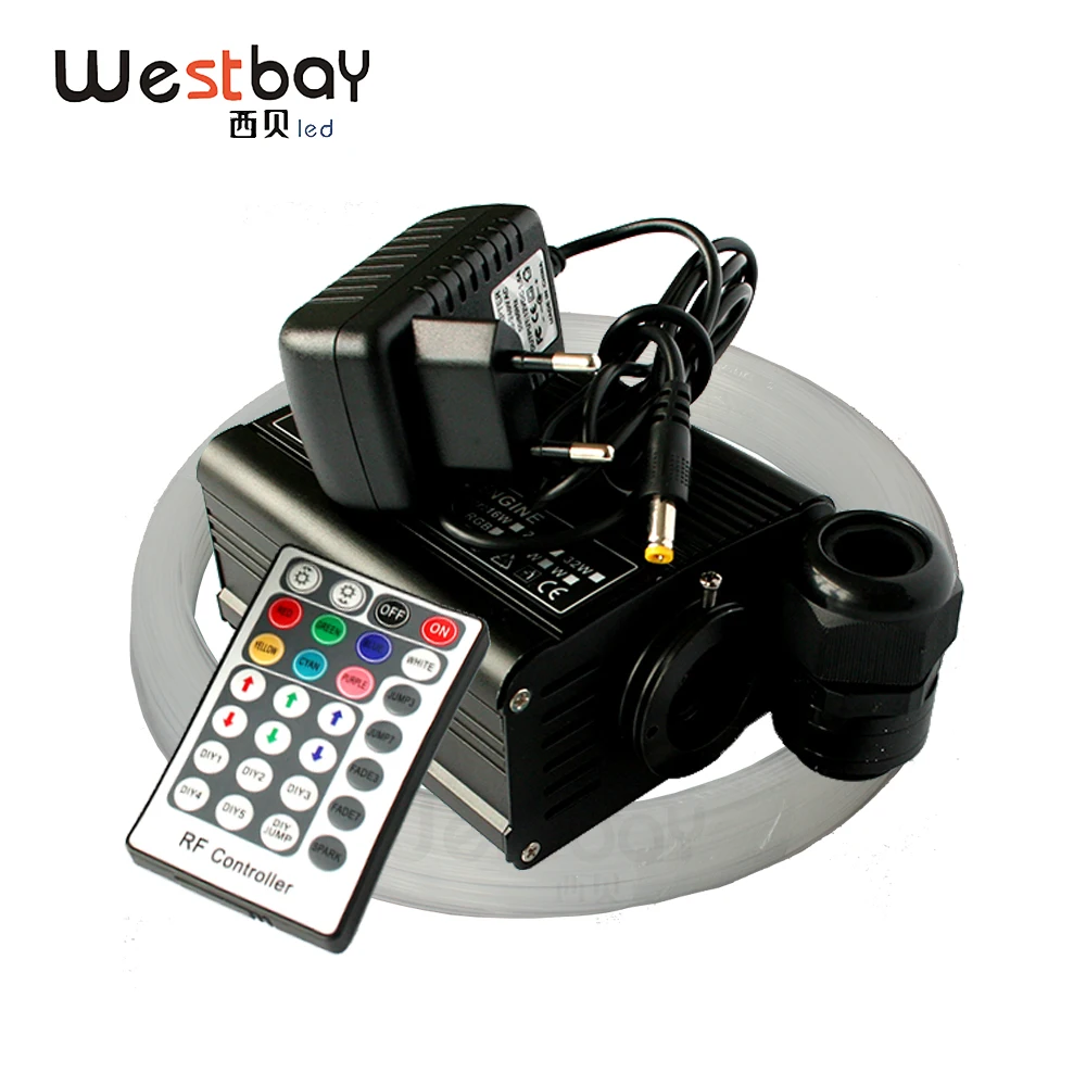 16 Вт RGBW Led волоконно оптический драйвер комплект 0 75 мм оптическое волокно для