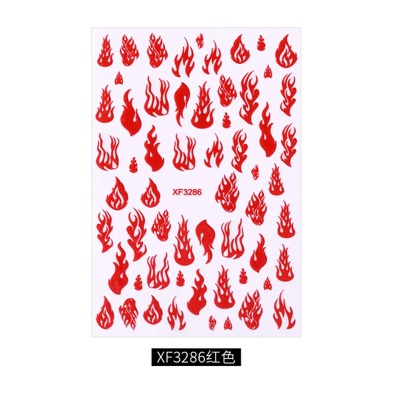 FX3286Red Ультратонкий дизайн ногтей Mirage Aurora Flame осенние слайдеры Nailart стикеры самоклеящиеся огненная фольга matrica для маникюра Deco Tips - Цвет: FX3286Red