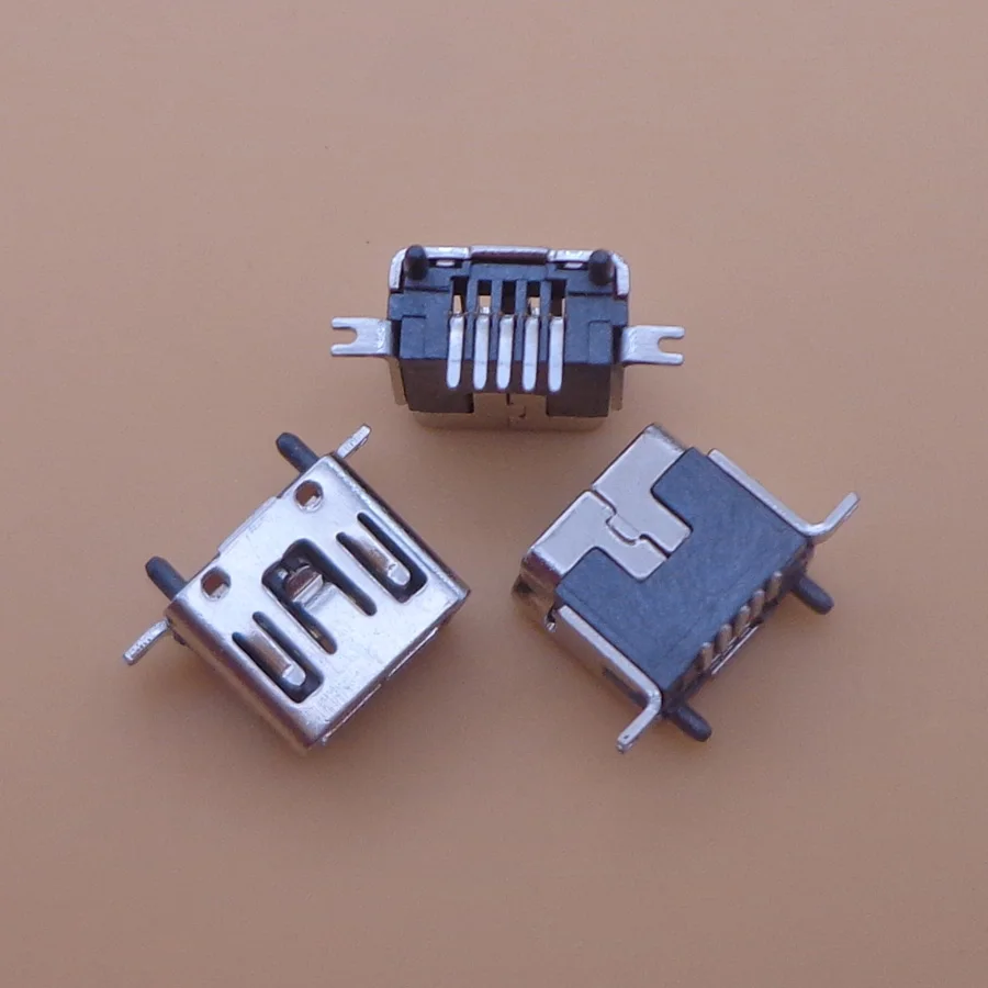 5 шт. мини usb Тип B Женский 5-контактный DIP Вертикальная ножка PCB 180 градусов разъем V3 Micro USB короткий абзац