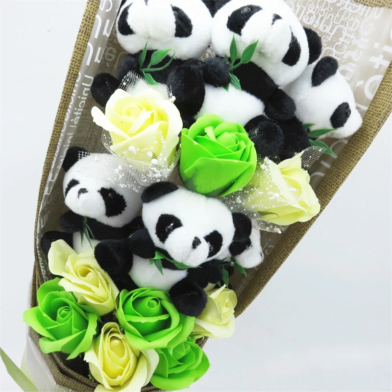 

Cartoon Panda Plush Bouquet Stuffed Animals Creative Bouquet Gift Box Valentine's Day Christmas Graduation Gifts