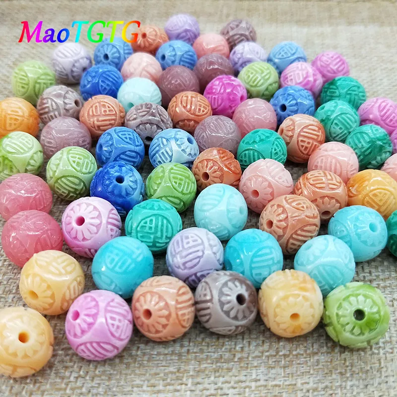 

Mixcolor Round Coral Beads For Jewelry Making Necklace Bracelet 13mm Colorful Artificial Coral lucky DIY Beads Wholesale