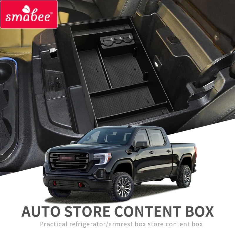 Smabee Автомобильная Центральная консоль подлокотник ящик для хранения 2019 Chevy Silverado