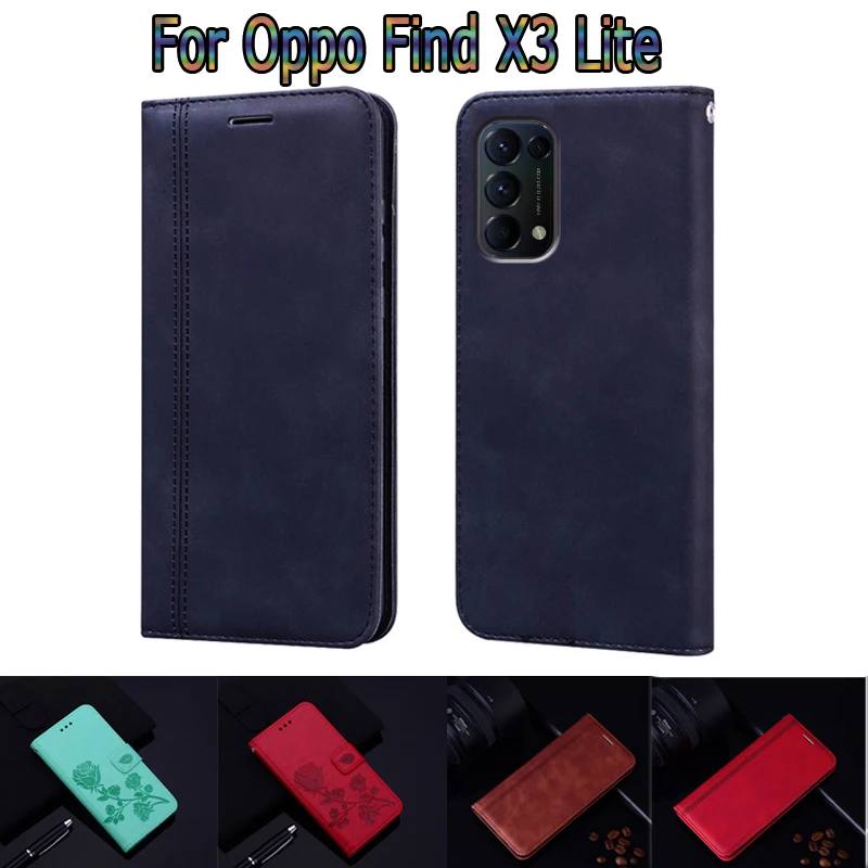 

Cover For Oppo Find X3 Lite Case Wallet Leather Book Funda On For Find X3 Lite Case Flip Stand Phone Protective Shell Coque Bag