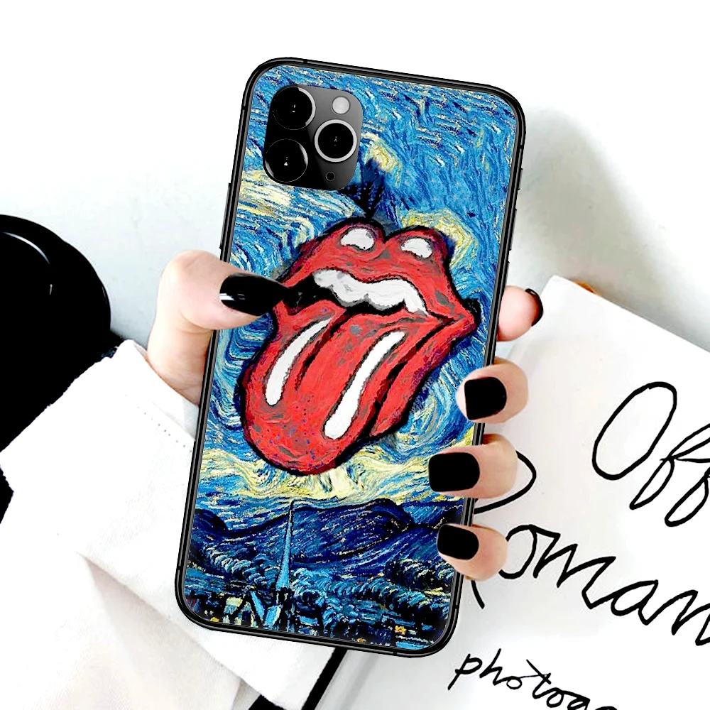 

Rolling Stones Band Phone Case For Iphone 4 4s 5 5S SE 5C 6 6S 7 8 Plus X XS XR 11 12 Mini Pro Max 2020 black Cell Tpu