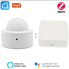 Умный датчик движения человеческого тела Tuya, беспроводной ZigBee, Wi-Fi, шлюз, встроенный аккумулятор, Пассивный инфракрасный