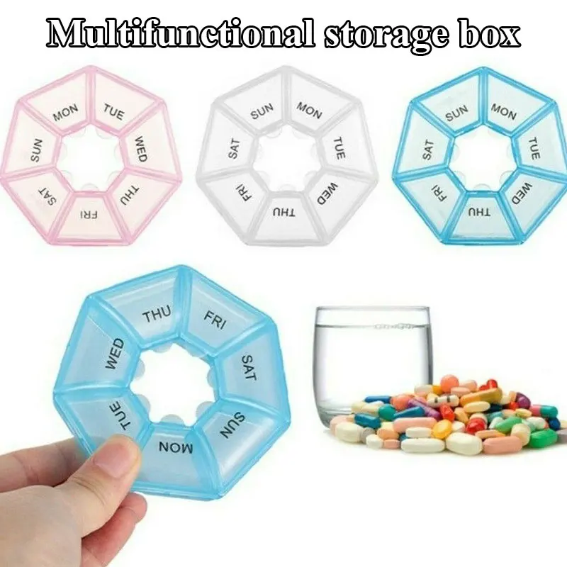 

Week & A Day Pill Box Organiser Tablet Medicine Holder Storage Dispenser 7 Day Weekly Tablet Case Pill Box Medicine Organiser