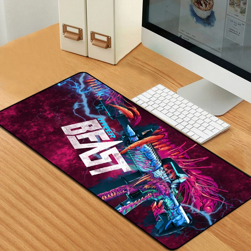 Большой резиновый коврик для мыши на заказ XL DIY, игровой коврик для мыши с запирающимся краем XXL, коврик для мыши Аниме 900x400 мм для клавиатуры Csgo Hyper Beast