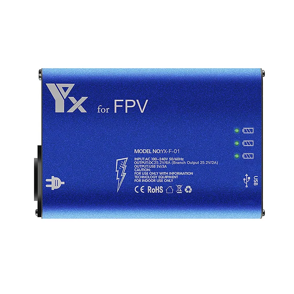 

High Efficiency Aluminum Alloy Charger Charging Adapter with Switch for DJI FPV Drone Battery Accessories