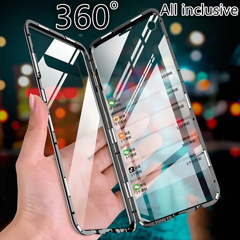 360 Передний+ задний двухсторонний 9Н чехол из закаленного стекла для samsung Galaxy ys10 S8 S10 Plus S9Plus S9 Note 9 8 чехол Магнитный