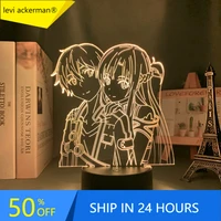 anime 3d lamp sword art online figure for bedroom decor nightlight birthday gift drop shipping room led night light manga sao