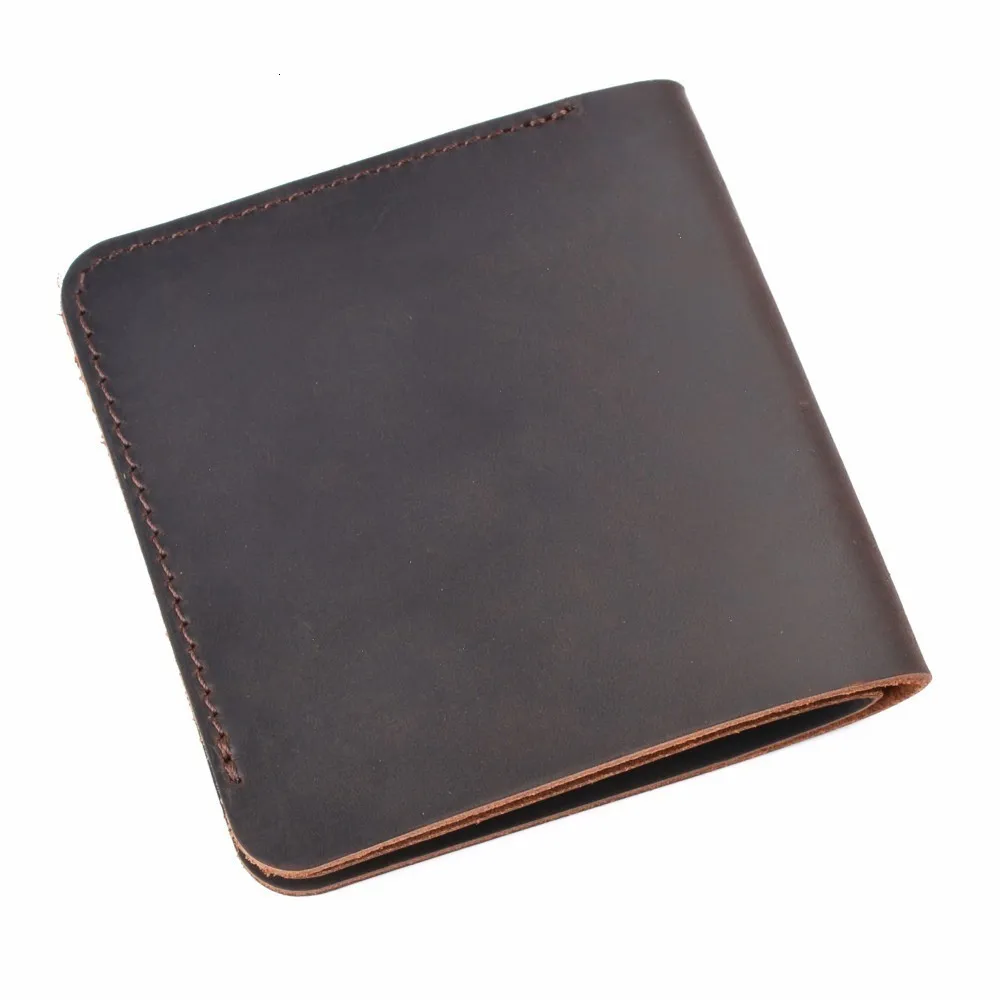 

100 pieces/ Lot Crazy Horse Leather Wallets Vintage Genuine Leather Wallet For Cowboy Top Layer of Cowhide Leather Men Wallets