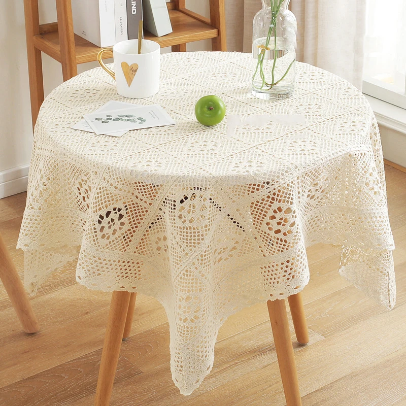 

Tassel Tablecloths Household Goods Beautiful Fringed Hollow Tablecloths Tablecloths Fabric Decoration