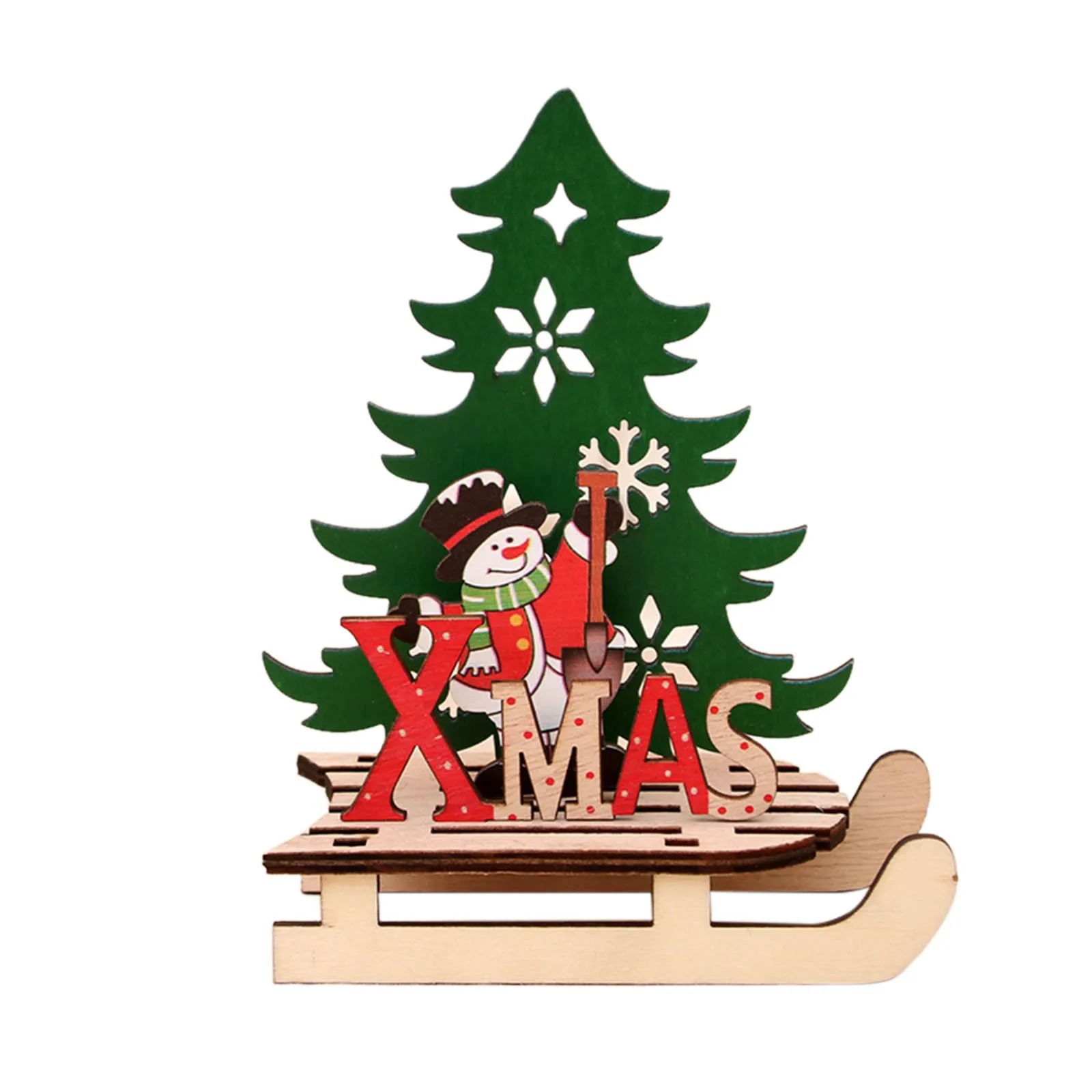 

66#2021Christmas Decorations Christmas Wooden Elk Santa Snowman Splicing Ornament Christmas DIY Decoration Navidad