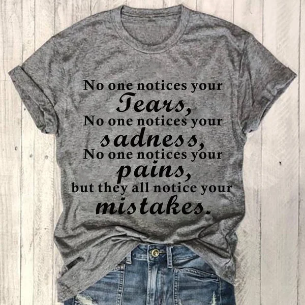 

Никто не заметит вашего страха, но они заметят ваши ошибки, футболка с надписью унисекс, хлопковые повседневные хипстерские винтажные футбо...