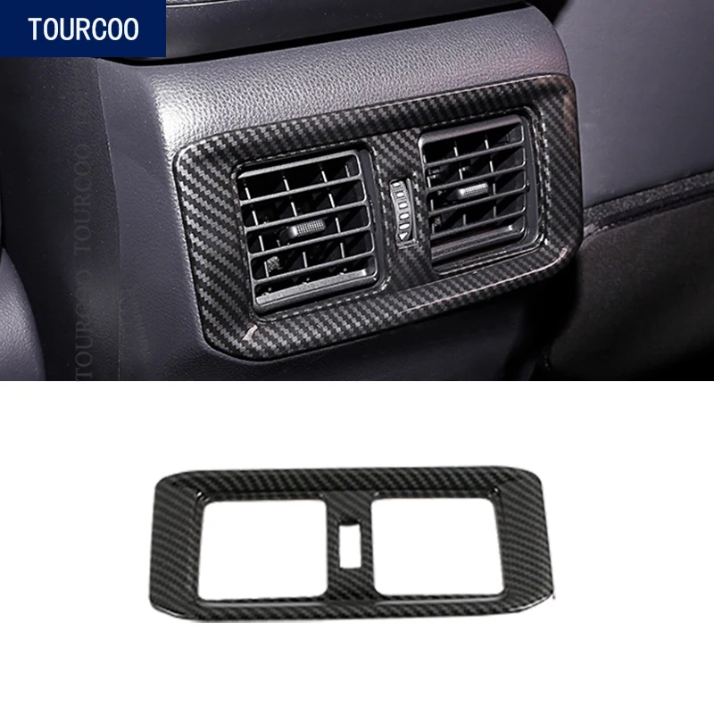 

Rear Vent Frame Panel Cover Trim for Toyota RAV4 2019 Back Air Condition Outlet Cover ABS Carbon Fiber Sticker
