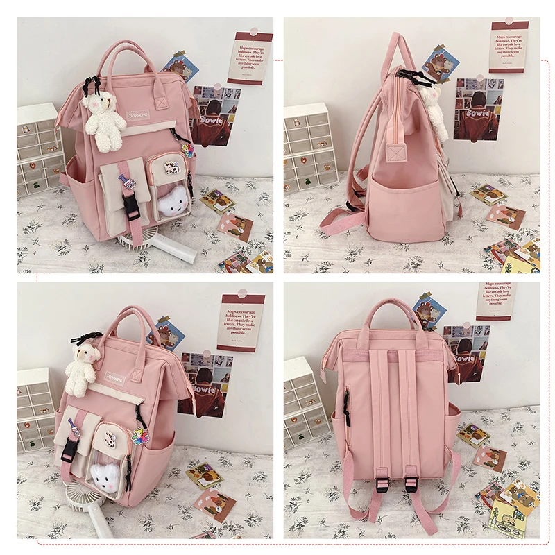 

Kawaii Nylon Women Backpack Fashion Waterproof Rucksack For Teen Girls School Bag Cute Student Bookbag Travel Bagpack Mochila