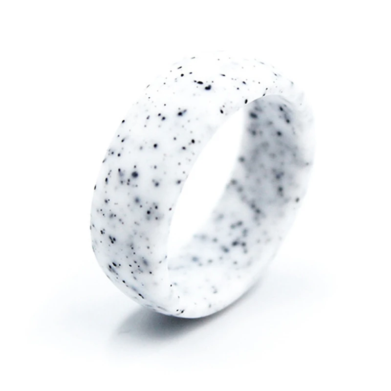 

Fashion Rock Silicone Men Ring High Quality Marbled Pattern Punk Women Jewelry for Party Jewelry Gift