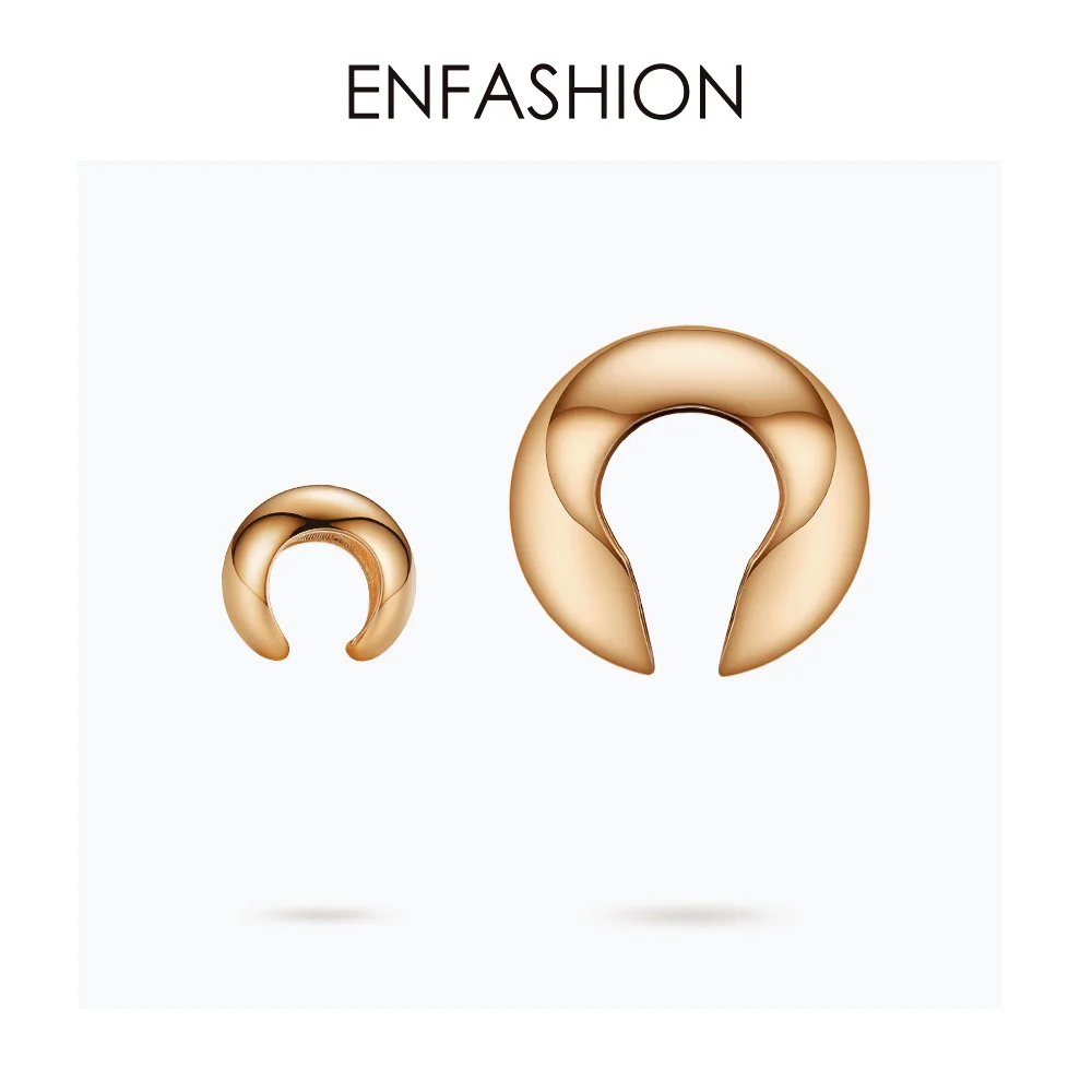 Rose gold color ENFASHION/женские серьги-клипсы в стиле панк, с шариками, золотого цвета, в стиле рок, Горох, без пирсинга, женские серьги EC191038 - Окраска металла: Rose gold color