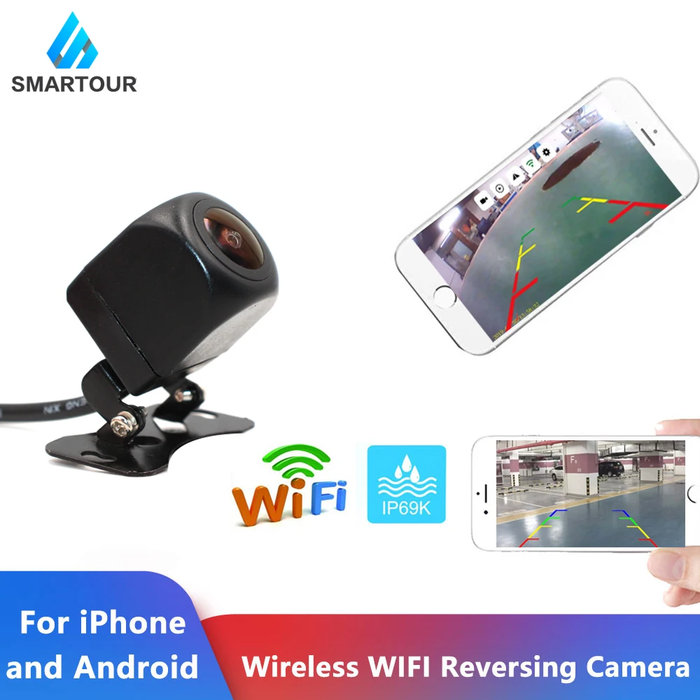 wifi camera Smartour Беспроводная Автомобильная камера заднего вида, Wi-Fi камера заднего вида, видеорегистратор ночного видения, мини-корпус, тахограф для iPhone и Android - Название цвета: wifi camera