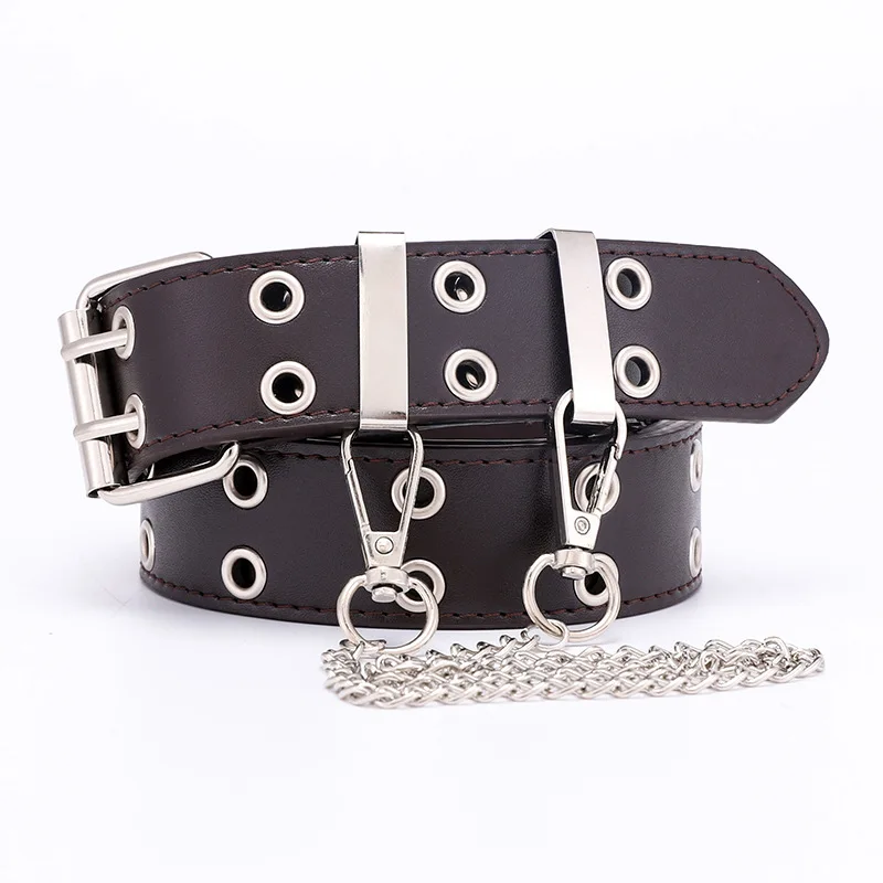 

Women Leather Belt New Punk Style Fashion Pin Buckle Jeans Decorative Belt Chain Luxury Brand Waistband for Women Cinturon Mujer