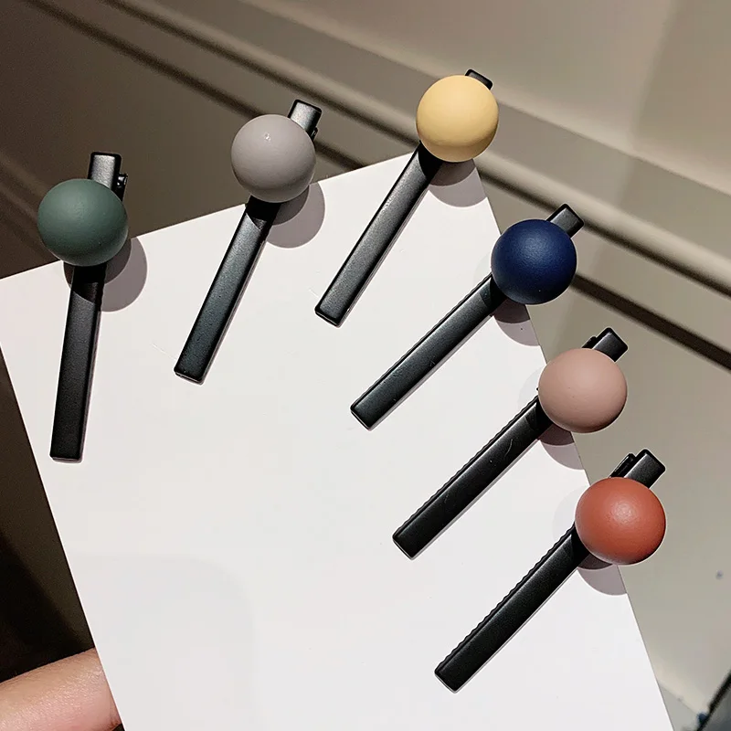 Женские и женские элегантные разноцветные заколки для волос с шариками черные