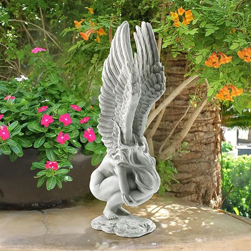 

Памятная статуя купола ангела 24 х6, 6 х10, 4 см, Ремесленная Смола, крылья ангела, скульптура, уличная садовая статуэтка, ремесленное украшение