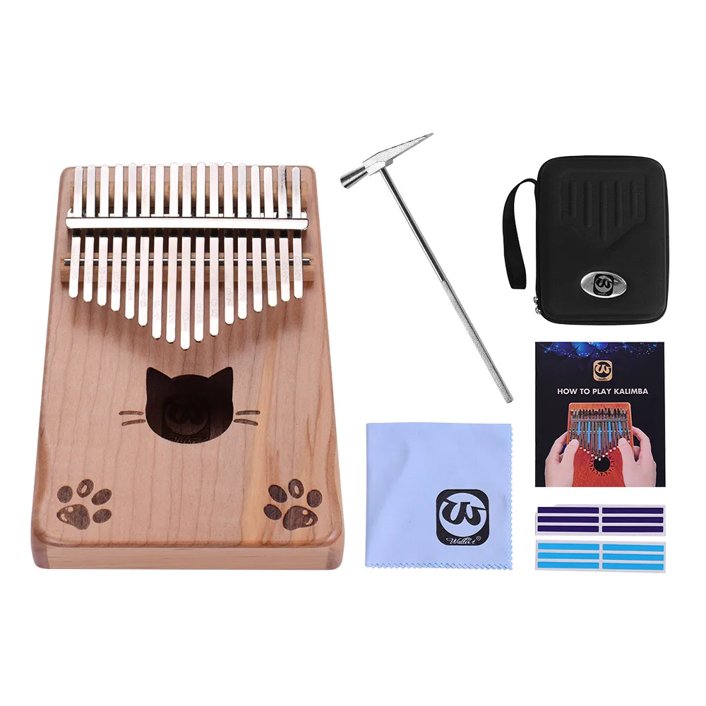 Уолтер. t Портативный 17 клавишным Kalimba игрушечное пианино Mbira клена с сумкой для