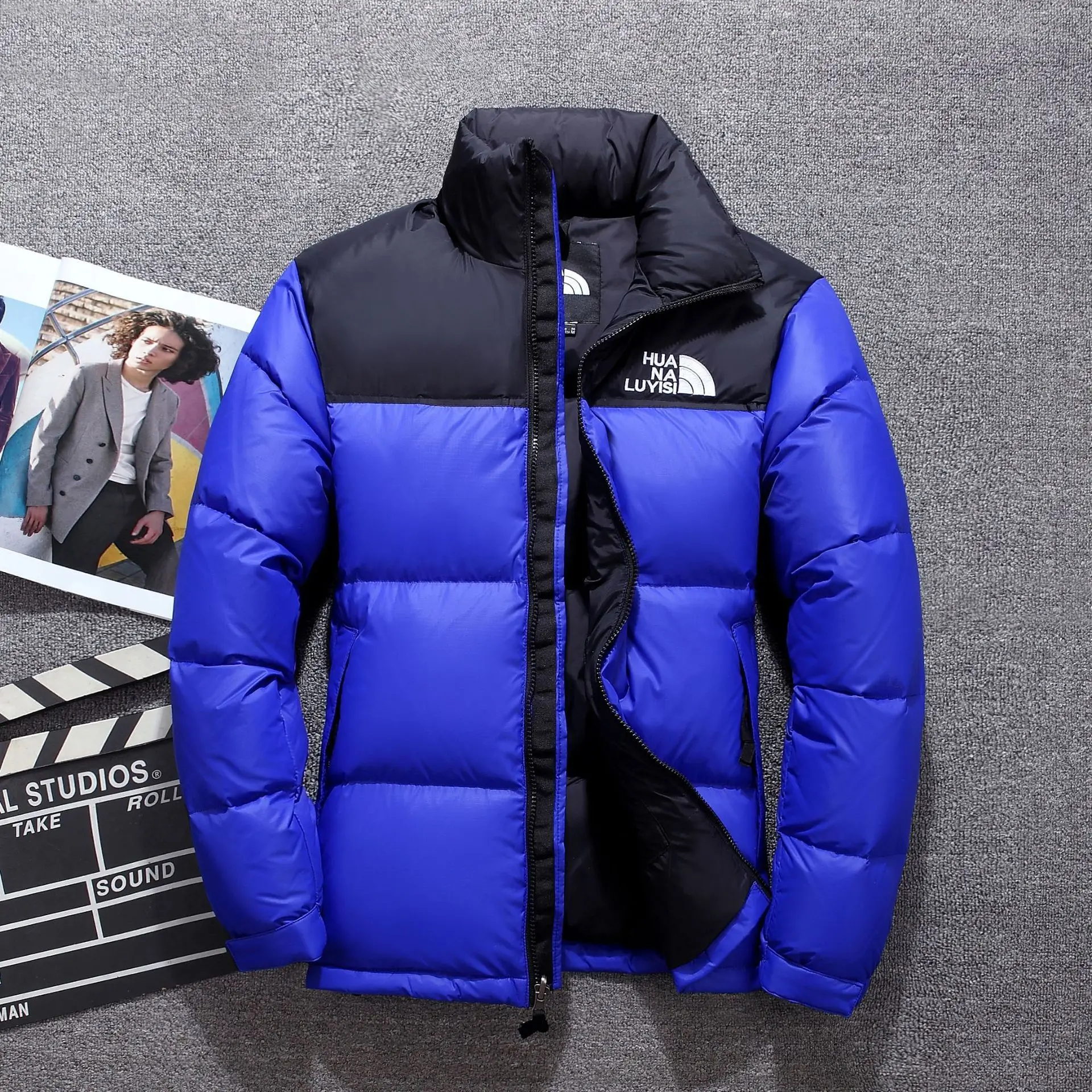 Брендовые зимние теплые пуховики с рисунком лица мужские и женские куртки на