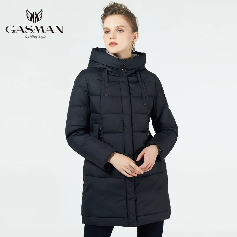 GASMAN 2019 толстая женская зимняя куртка мода пуховик для женщин средней длины белое