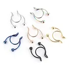 Хип-Хоп рок преувеличенный модный медицинский зажим для носа из нержавеющей стали с ложным Проколом новый тип перегородки без перфорации