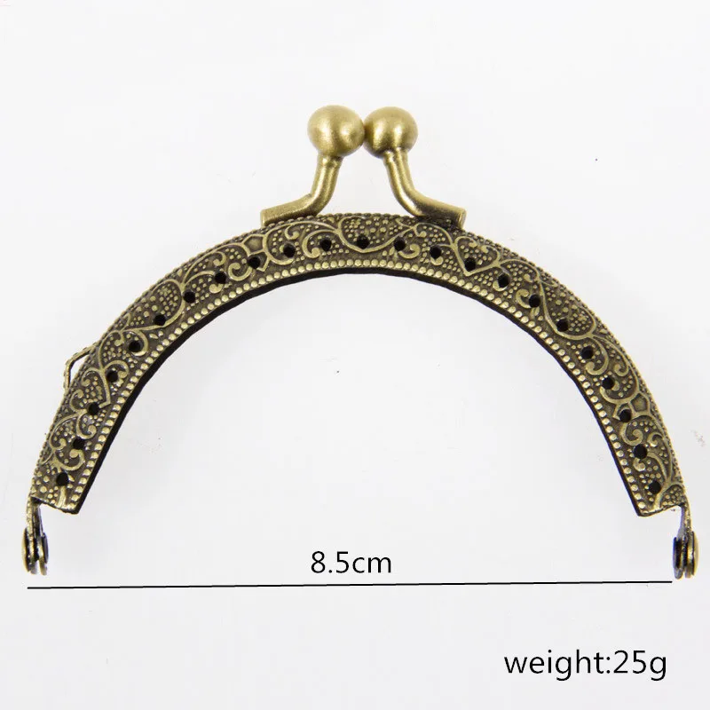 10Pc 8.5cm Round Metal Frame for Coin Purse Handle Clutch Bag Handbag Accessory DIY Leather Craft Purse Clasp Lock Bags Hardware