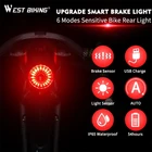 Фсветильник задний велосипедный светодиодный водонепроницаемый с датчиком торможения и USB-зарядкой