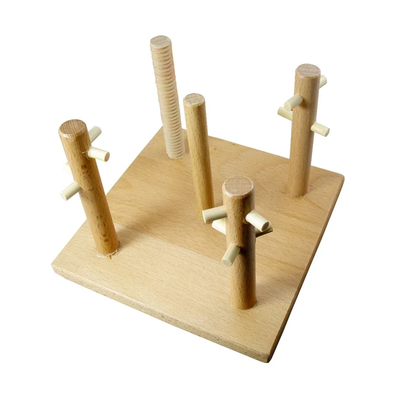 Деревянный многоцветный конструктор геометрической формы набор для сборки