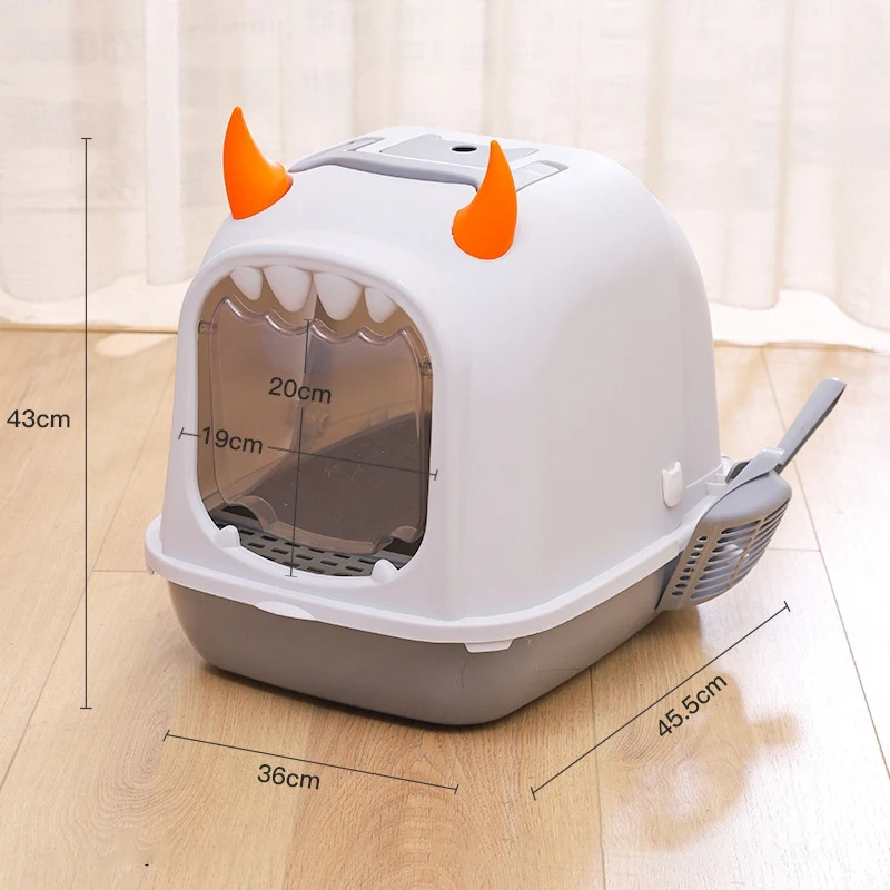 

Large Cat Litter Box Fully Enclosed Cats Toilet Flip Type Odor Proof and Splash Proof Cats Litter Basin