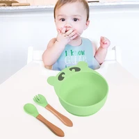 8 pcs baby silicone bib divided dinner plate sucker bowl spoon fork cup set training feeding food utensil dishes