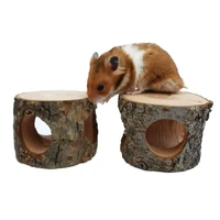 small pet hamster tunnel toy wooden bite proof 3 hole tree trunk tube toy for small animal squirrels hamsters guinea pig gerbil