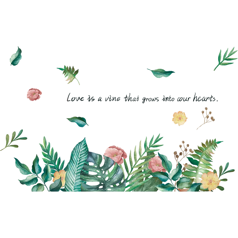 

[SHIJUEHEZI] Potted Plant Wall Stickers DIY Green Leaves Mural Decals for Living Room Kids Bedroom Kitchen Home Decoration