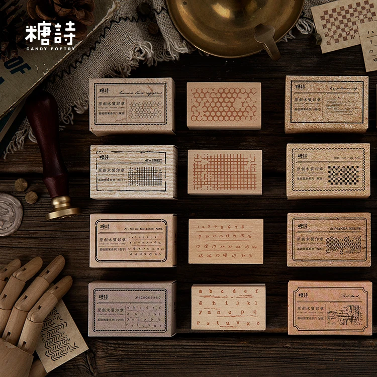 Винтажный базовый шаблон ткать/ячеистая/сетка штамп DIY деревянные и резиновые